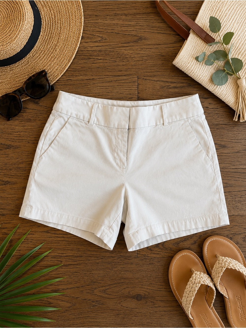 LOFT Khaki Cotton The Riviera Shorts